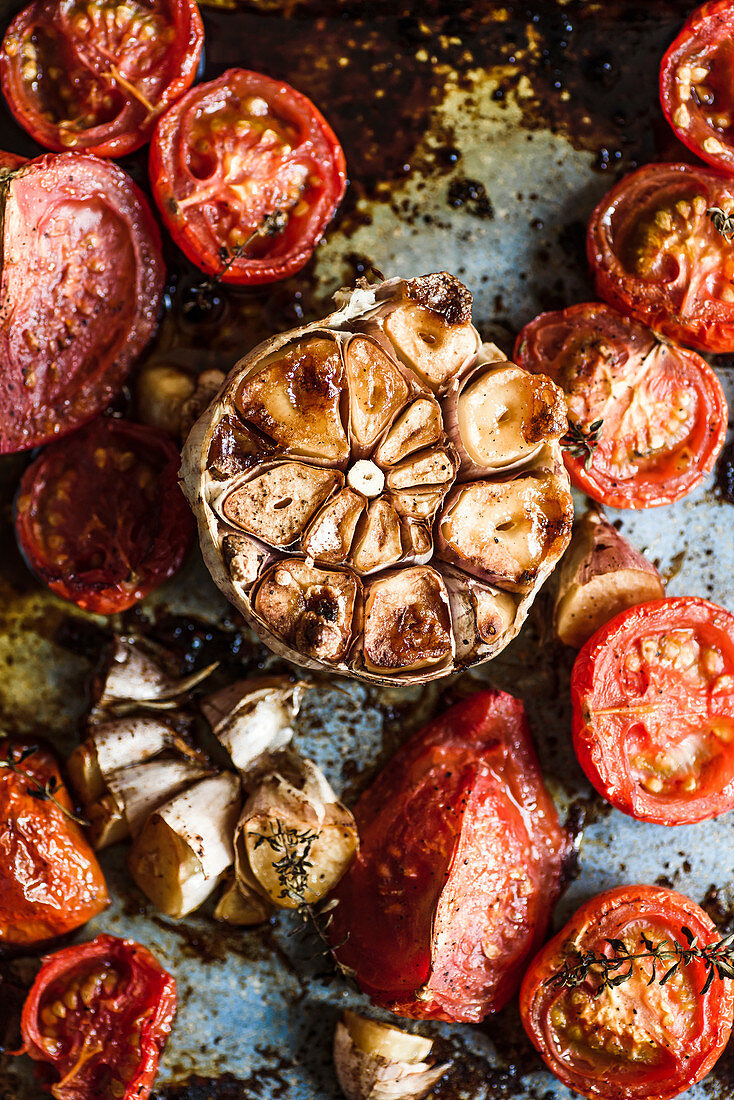 Roasted garlic and tomatoes