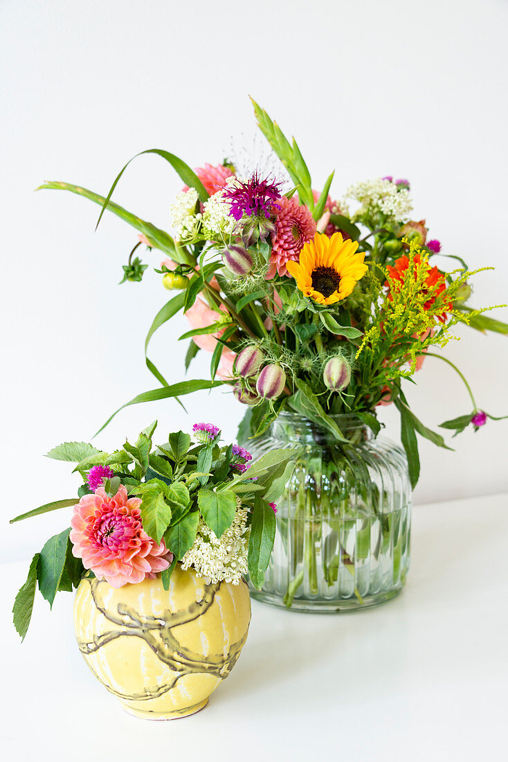 Two summery bouquets