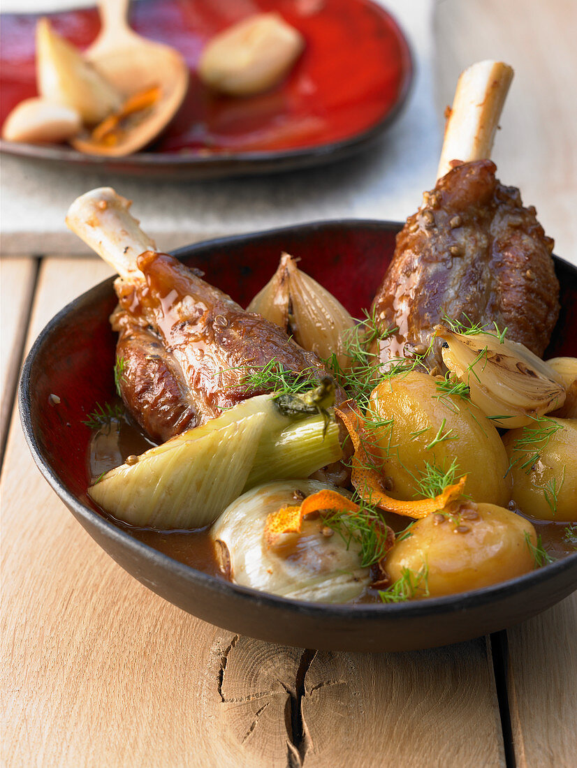 Lamb shanks with fennel