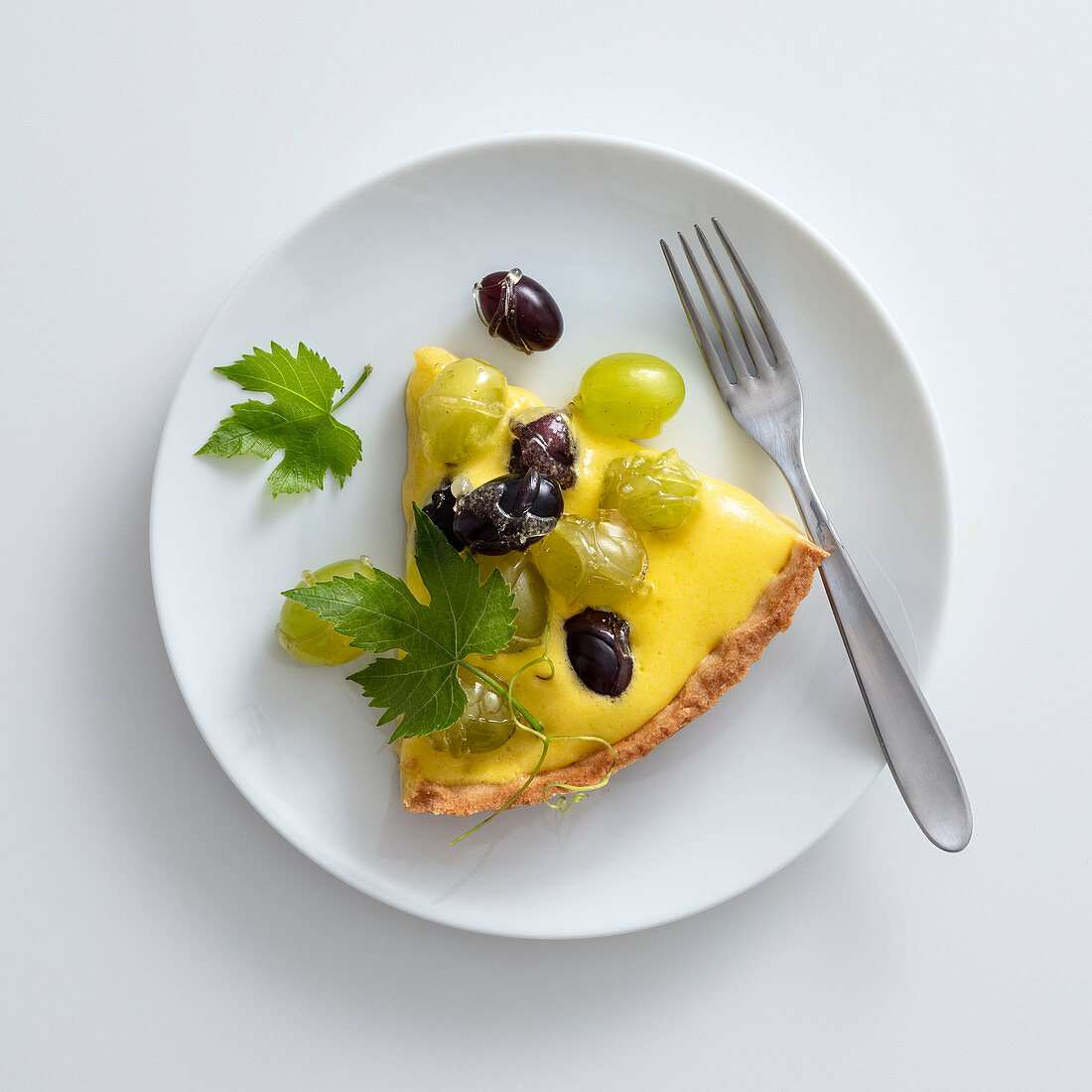 Zabaione-Tarte mit frischen Trauben