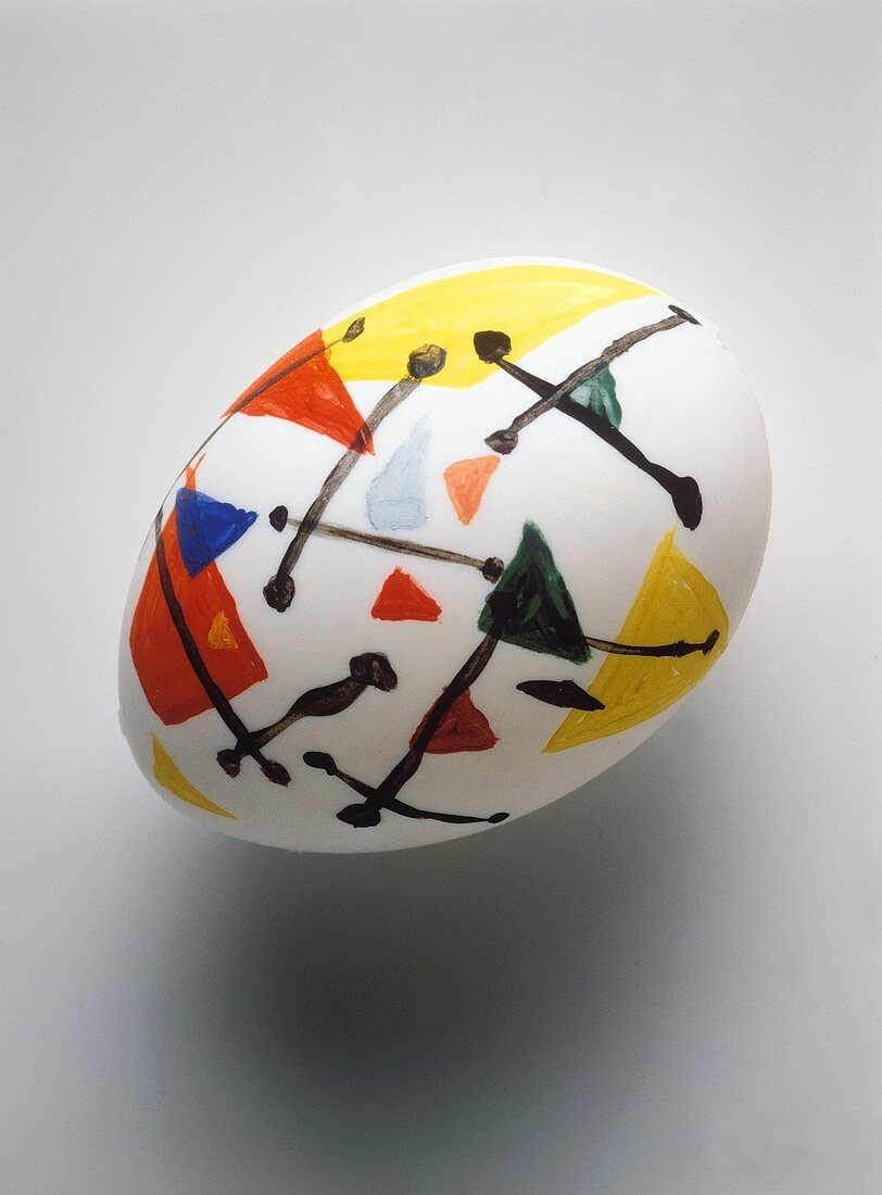 Easter egg painted in modern style