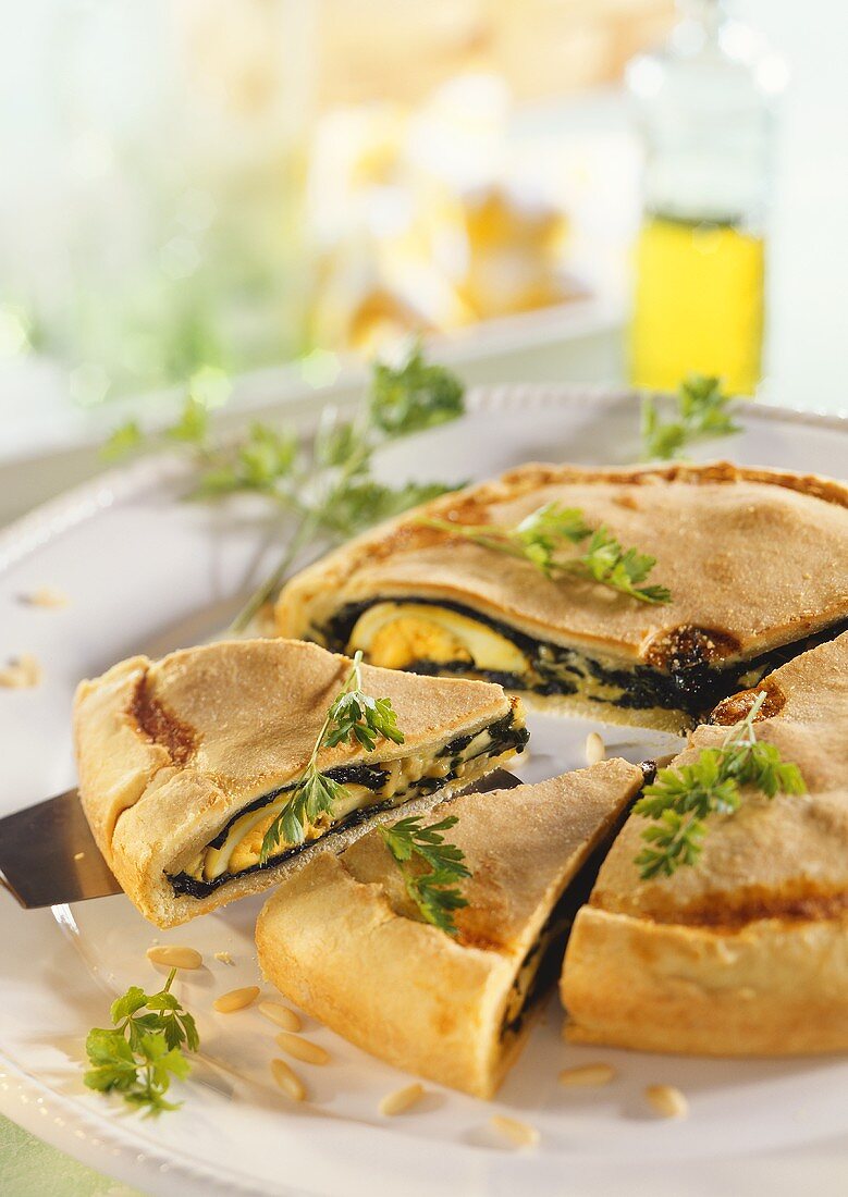 Spinach pie with egg