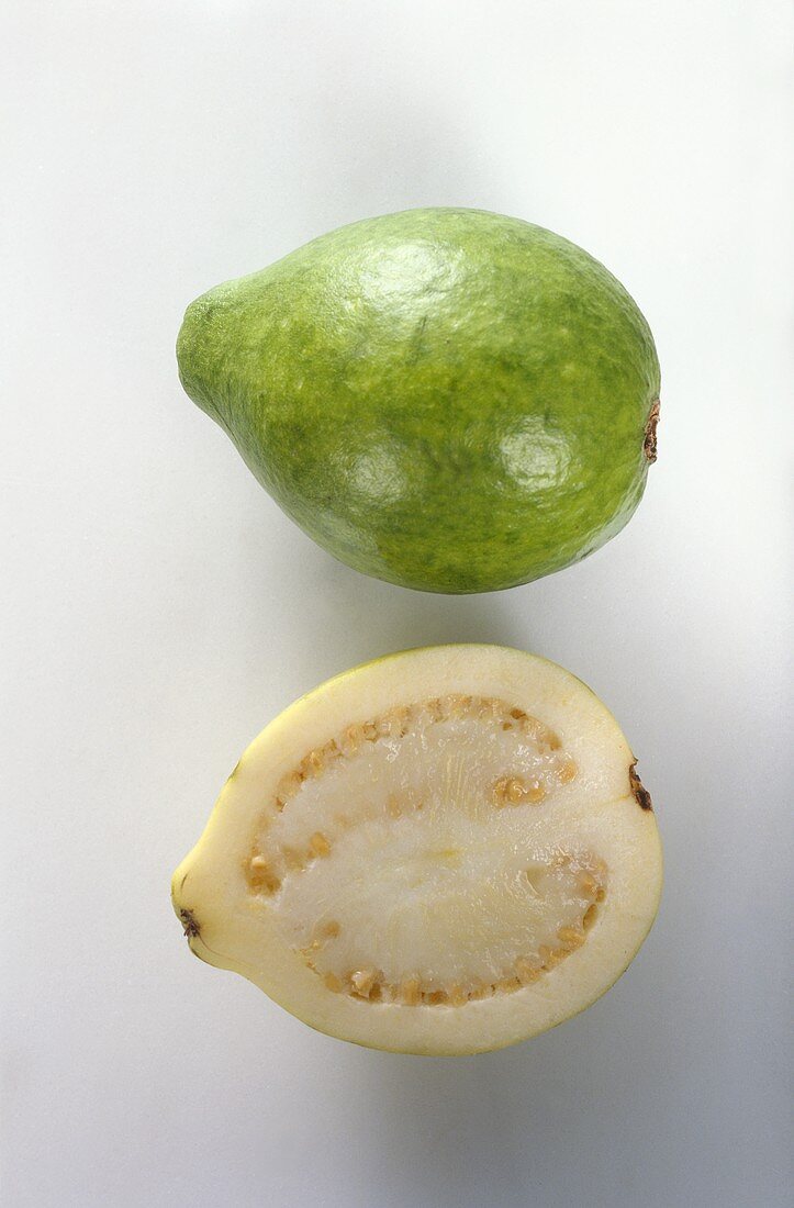 Whole and half guava