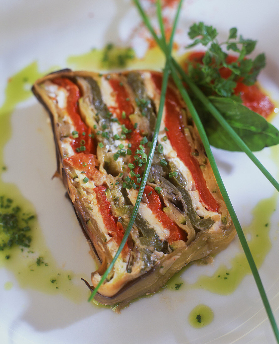 Terrine mit Ziegenkäse und Paprika