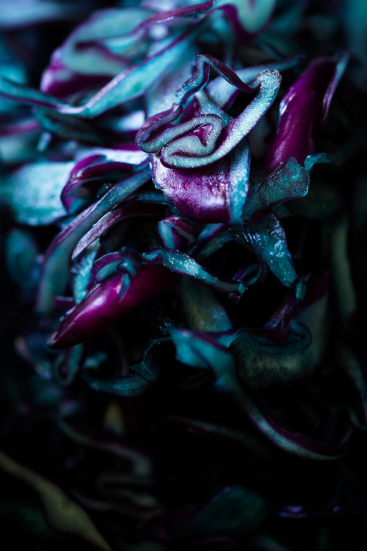 Sliced red cabbage (close-up)