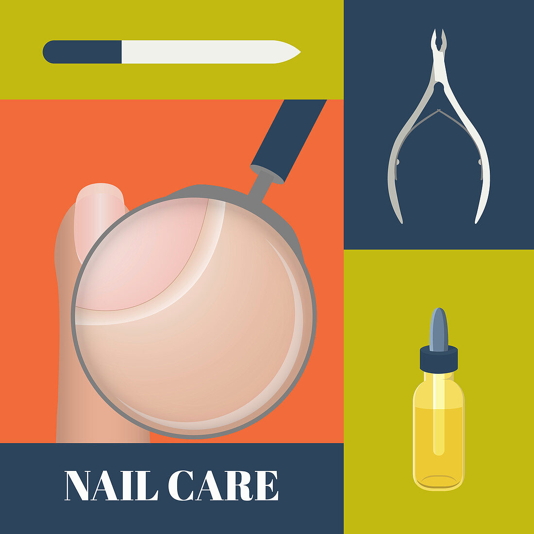 Nail care, illustration