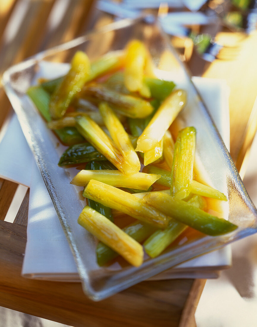 Marinated black salsify