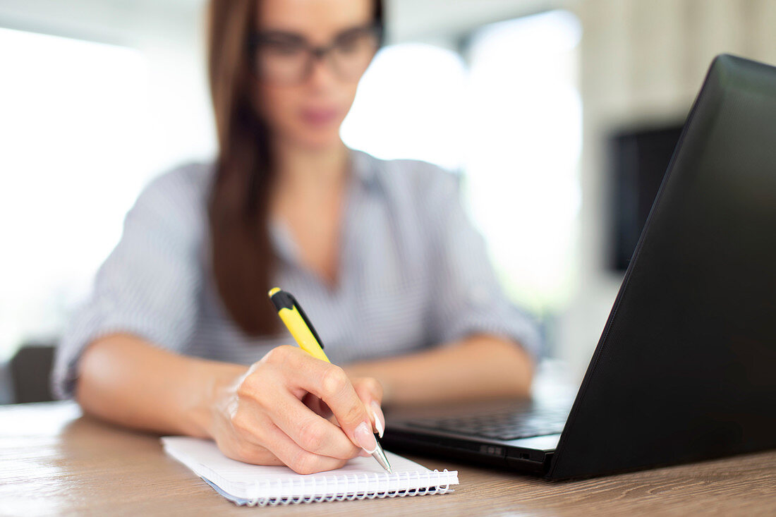 Woman working in home office