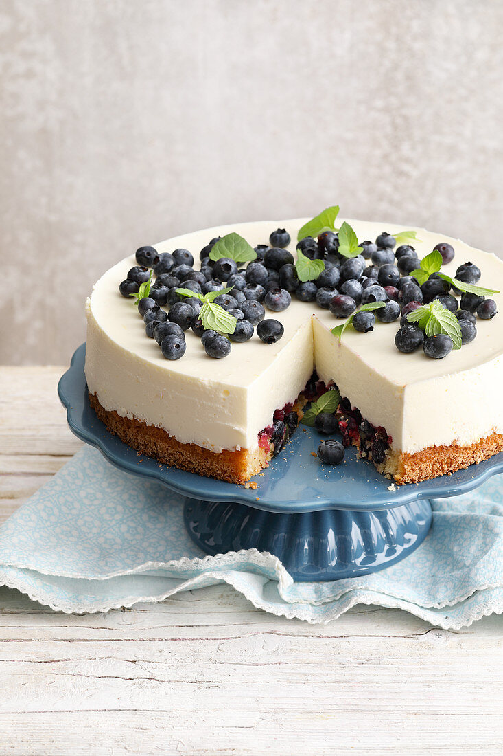 Gluten-free blueberry quark cake