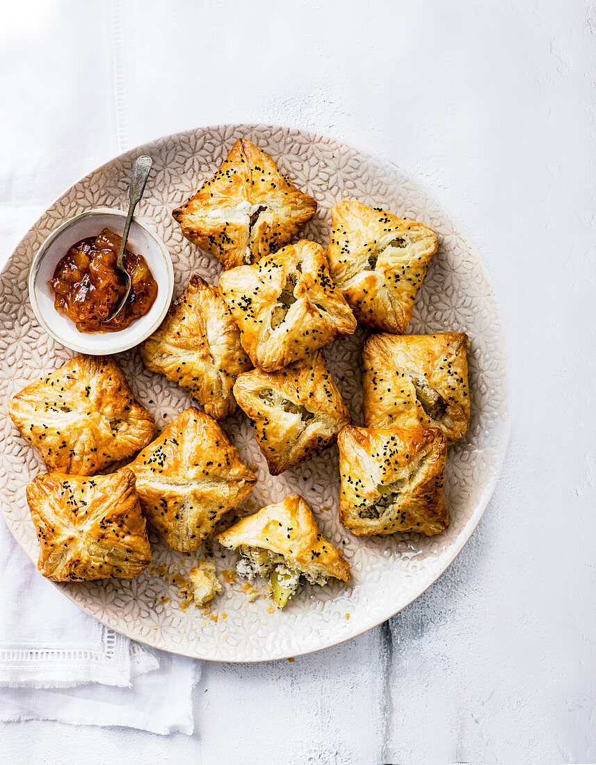 Potato and goat's cheese pies