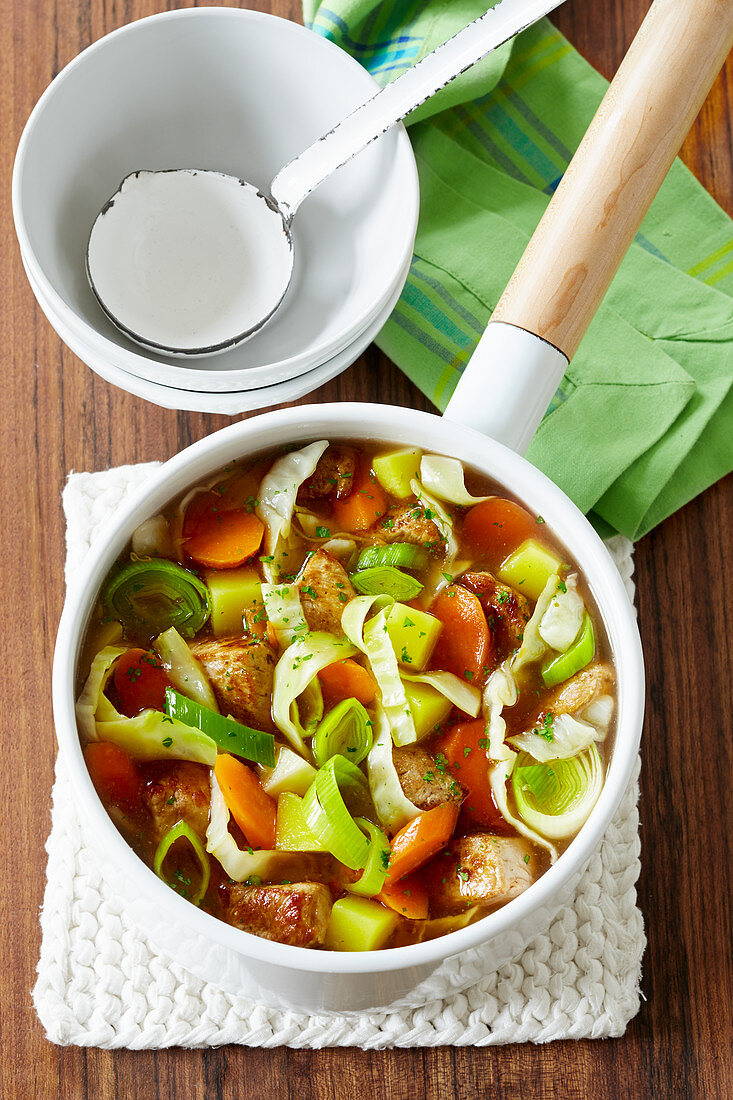 Colorful vegetable stew with meat
