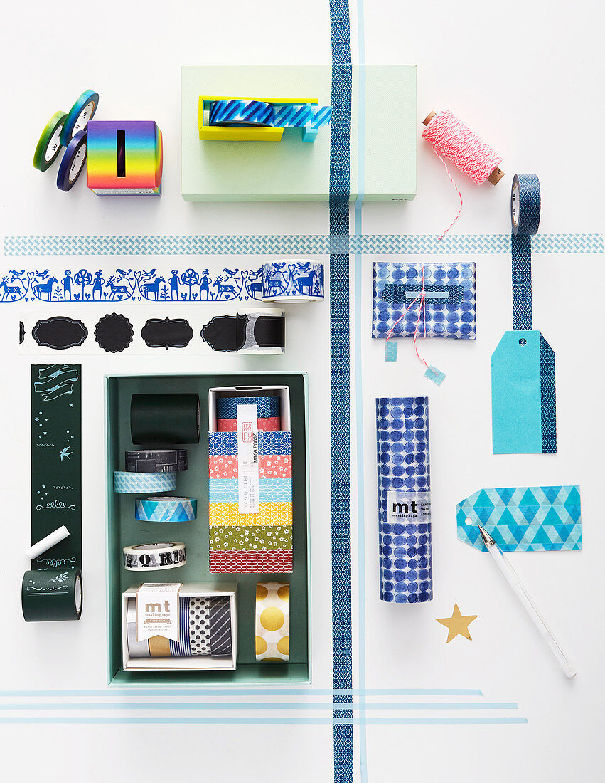 Utensils for crafting with washi tape