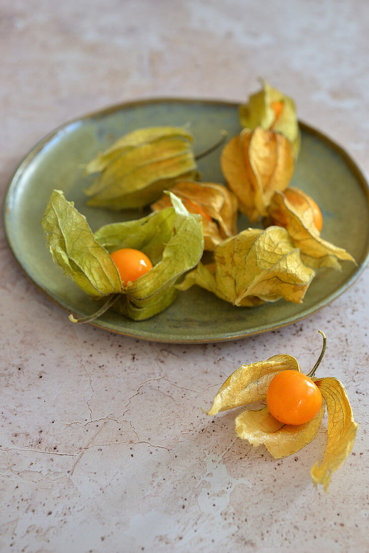 Physalis on a plate