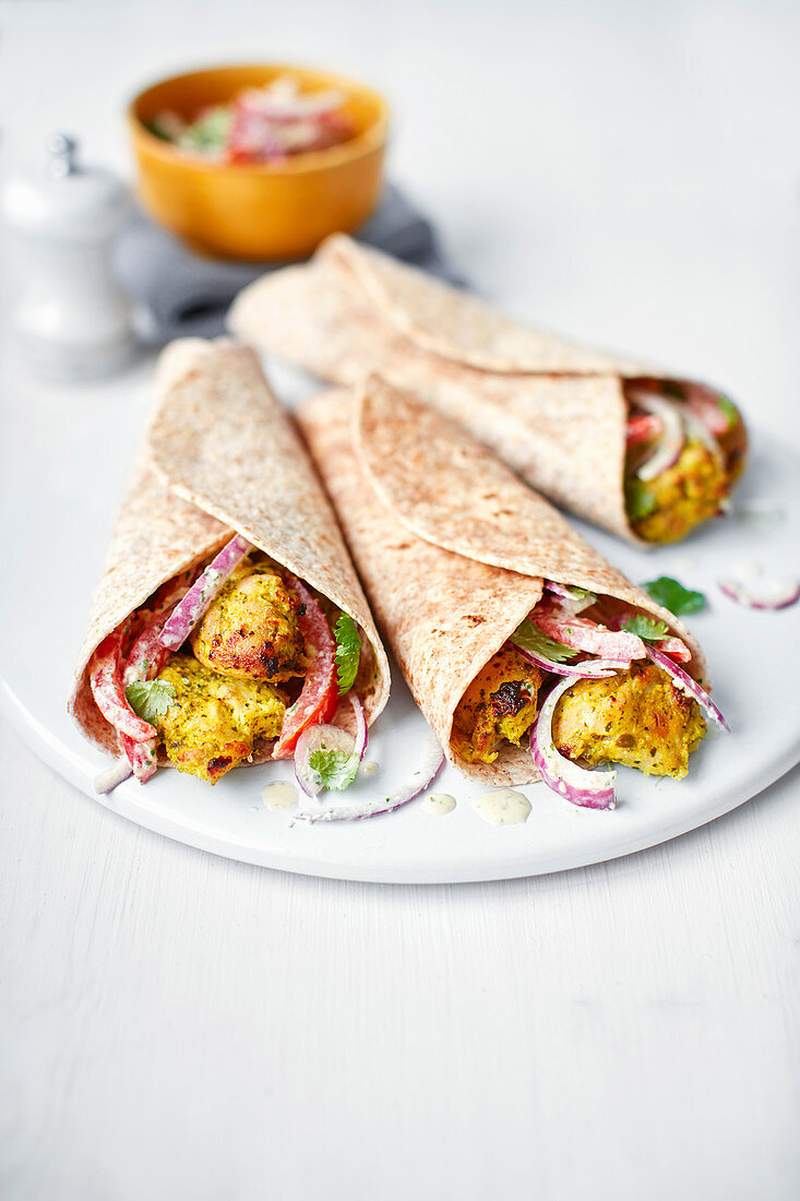 Tandoori-Hähnchen-Wraps