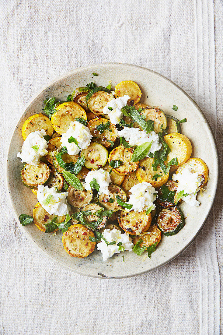 Courgettes with mint and ricotta