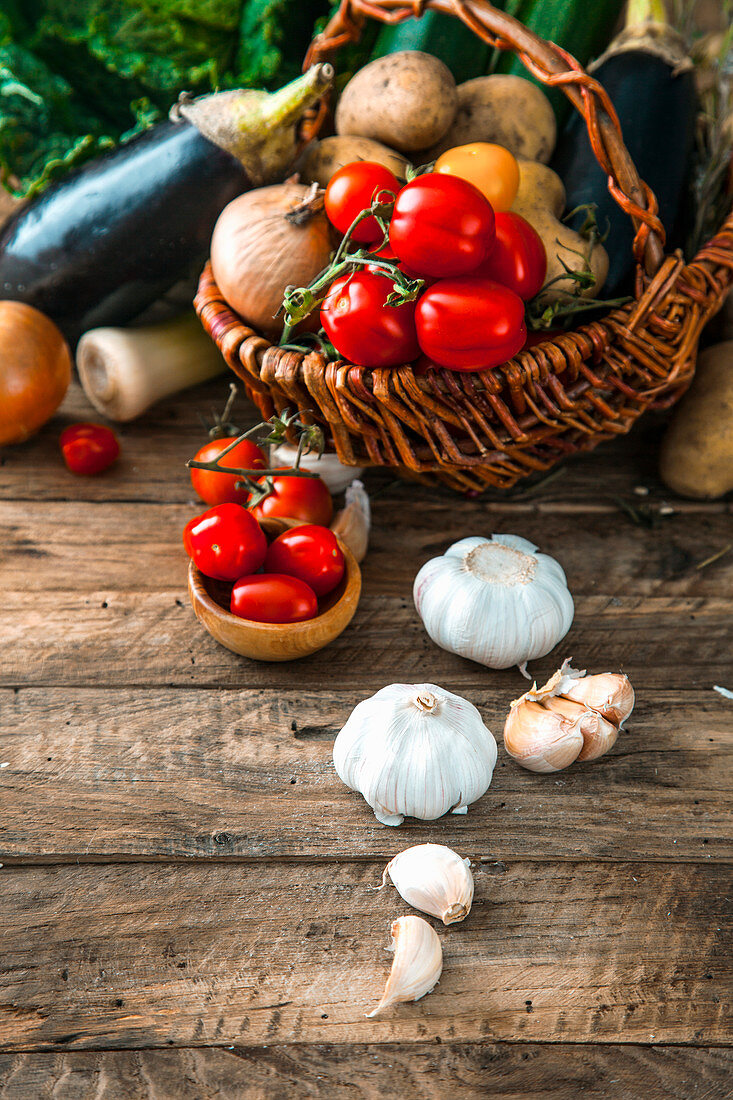 Vegetables on wood