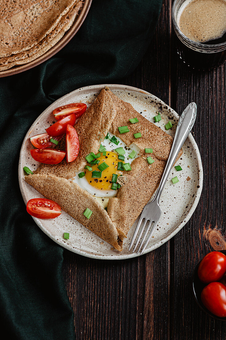 Buckwheat galette with egg