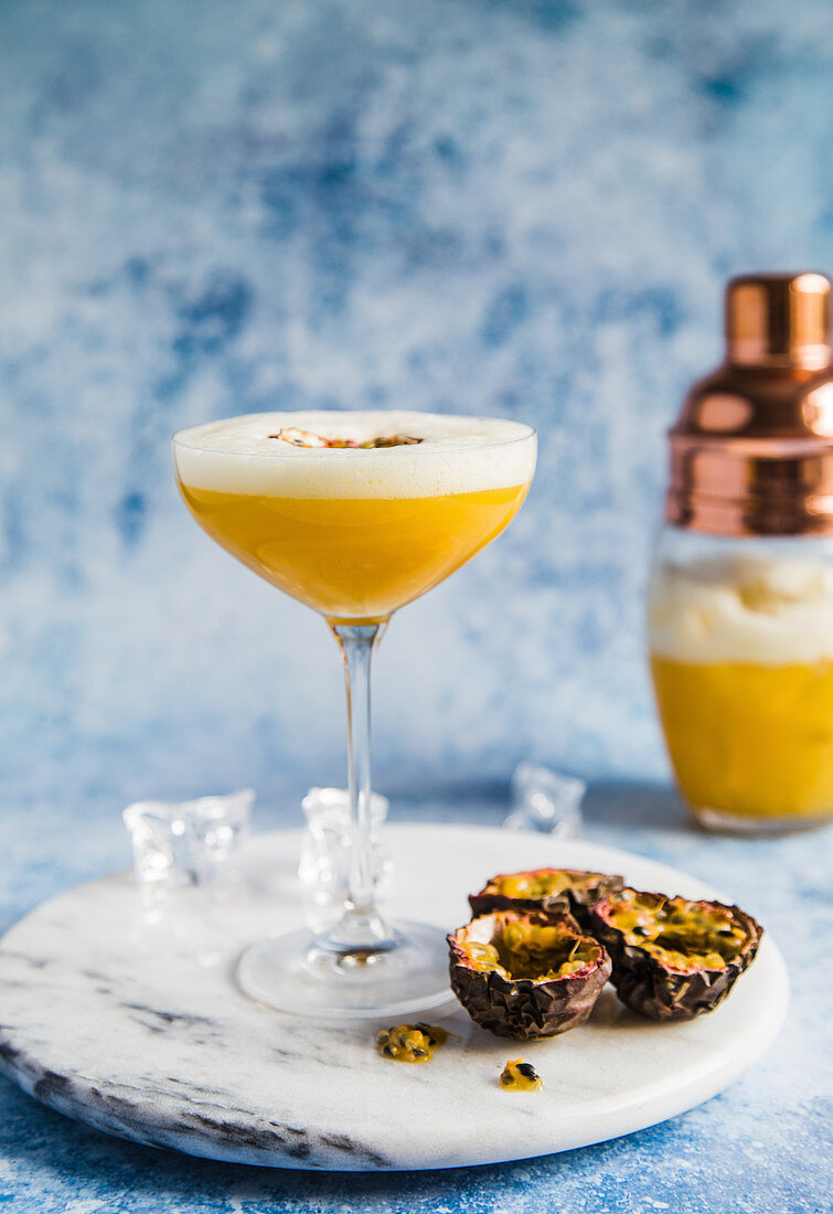 Passionfruit sour cocktail