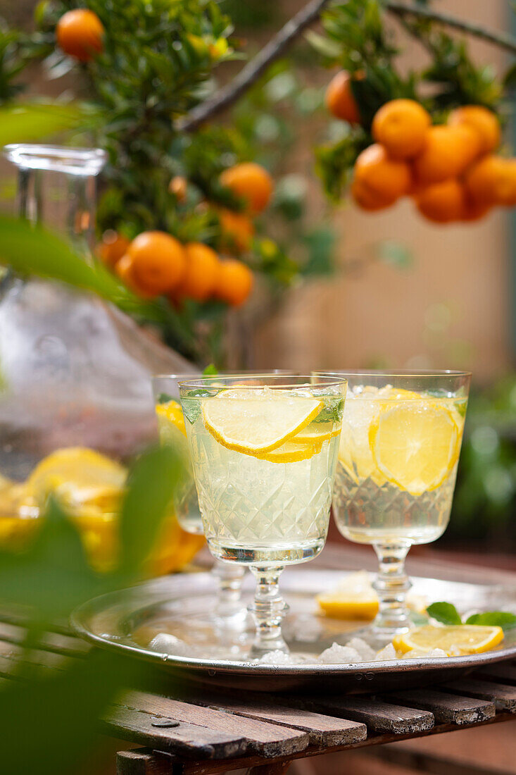 Lemon and mint lemonade