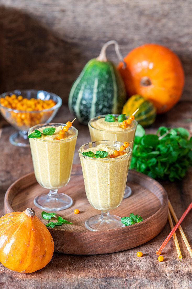 Pumpkin seabuckthorn smoothies