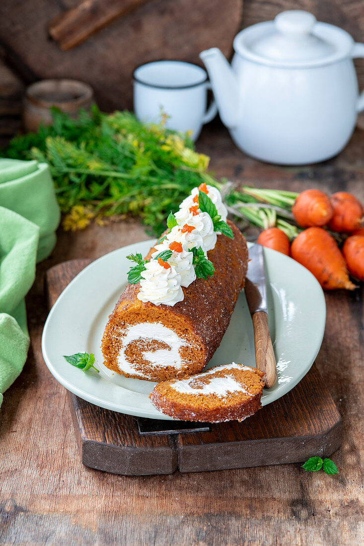 Carrot roll with cream cheese