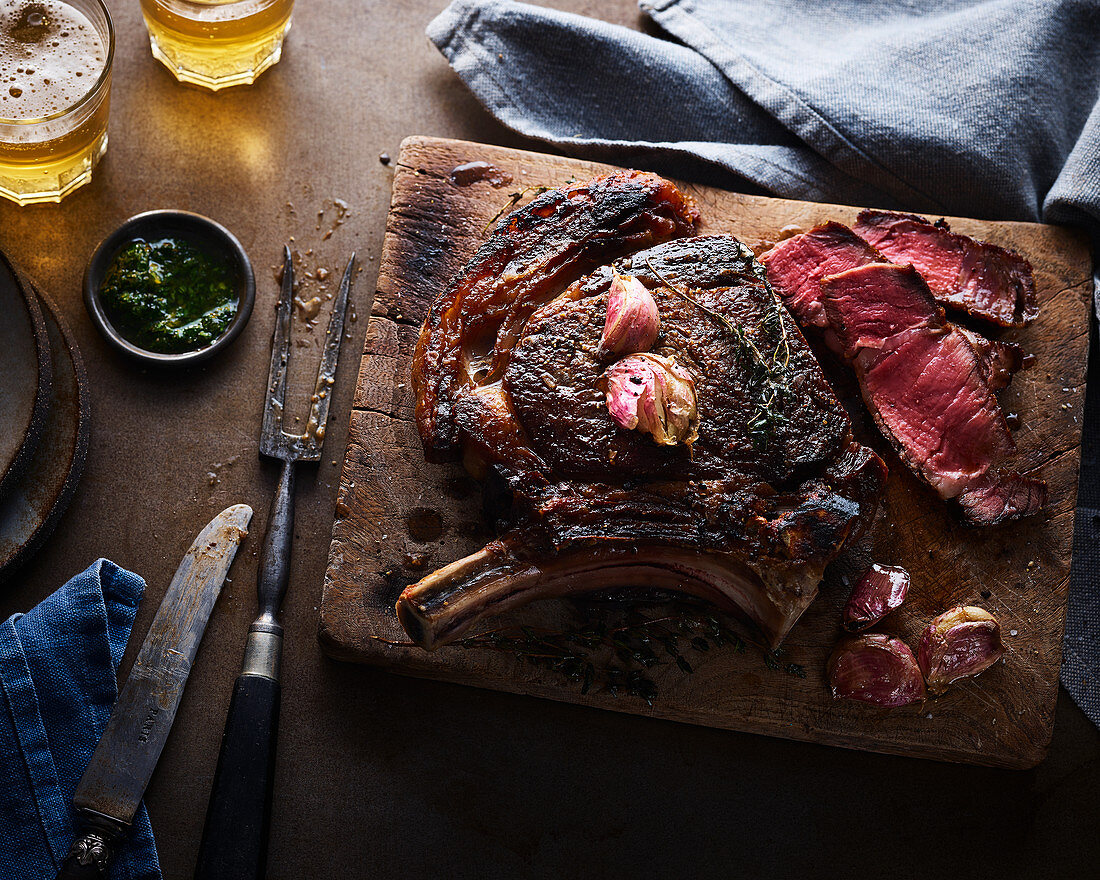 Cooked Rib Eye Steak