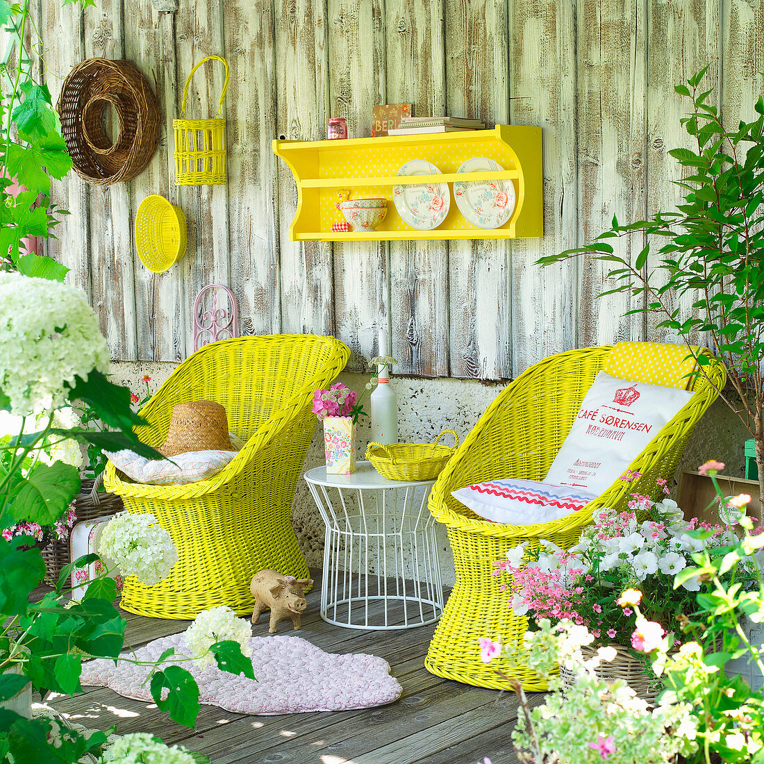 Yellow wicker deals chairs