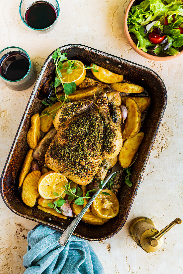 Chicken Roasted with Zaatar and Lemon
