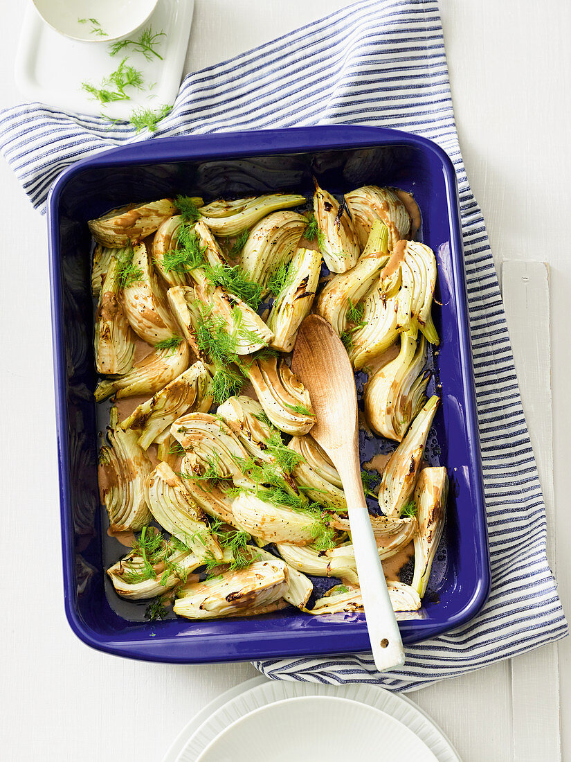 Oven-roasted fennel with a balsamic dressing