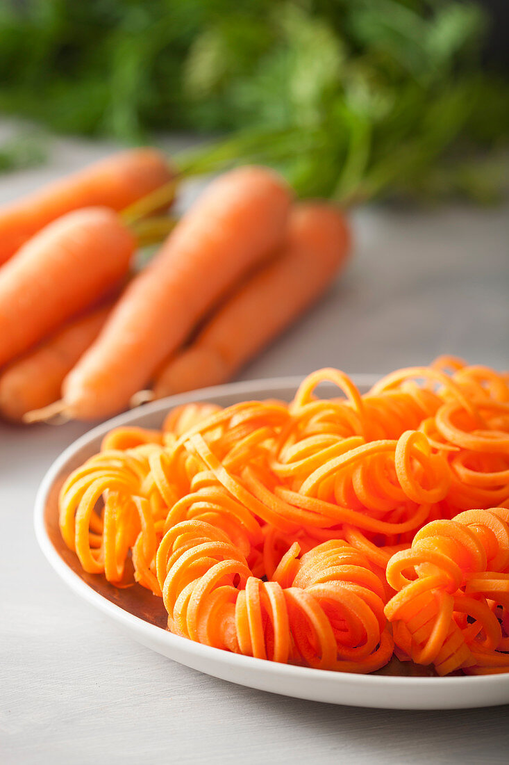 A plate of carrot spiral