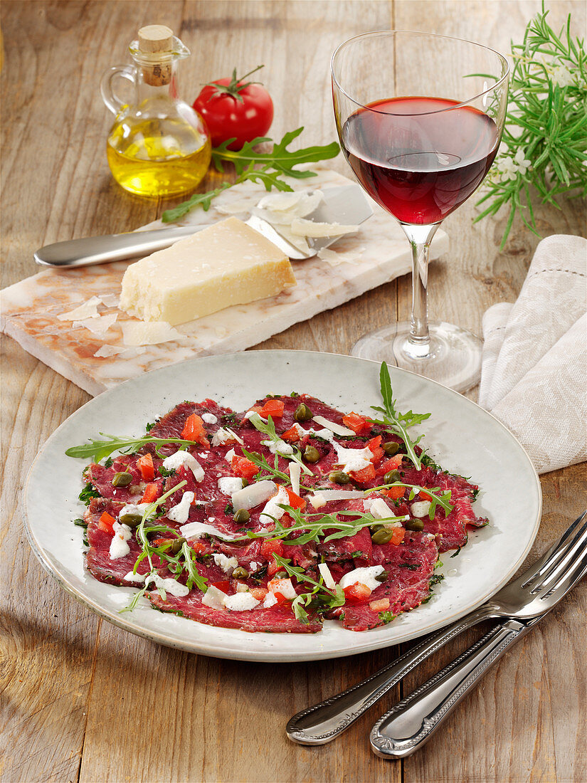 Beef carpaccio with Parmesan foam