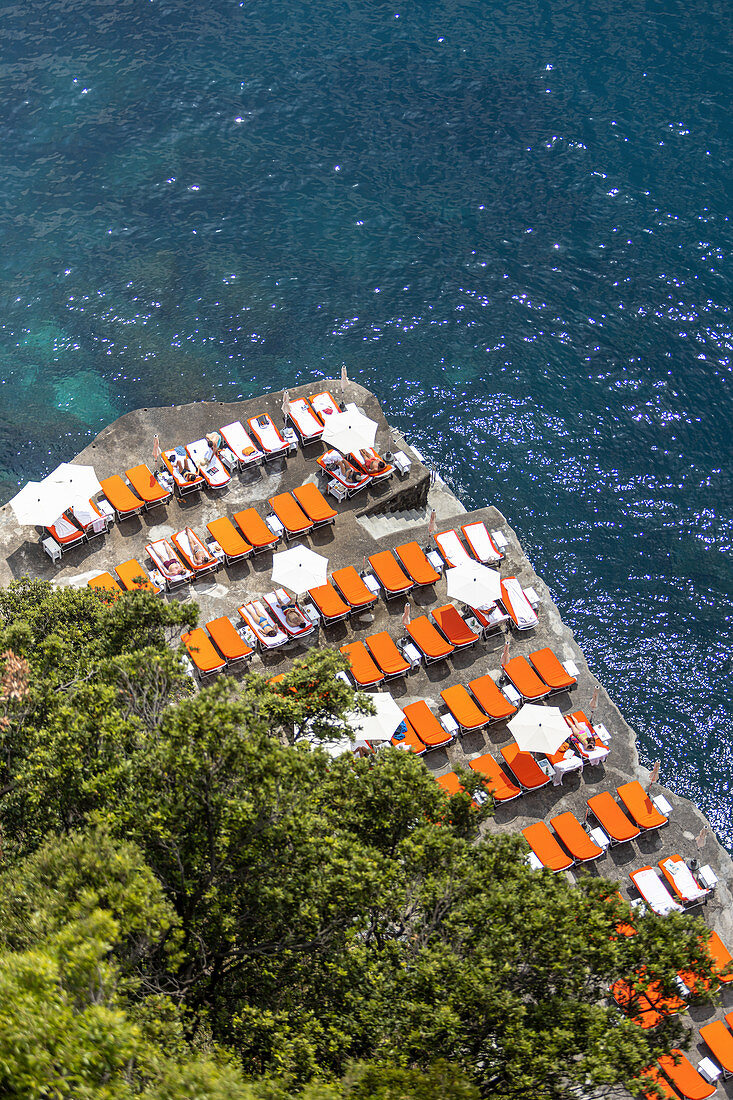 Private beach, Amalfi Coast, Campania, Italy