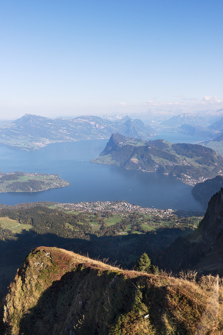 A view from Mount Pilatus (2128m) onto Vierwaldstättersee, Lucerne, Switzerland