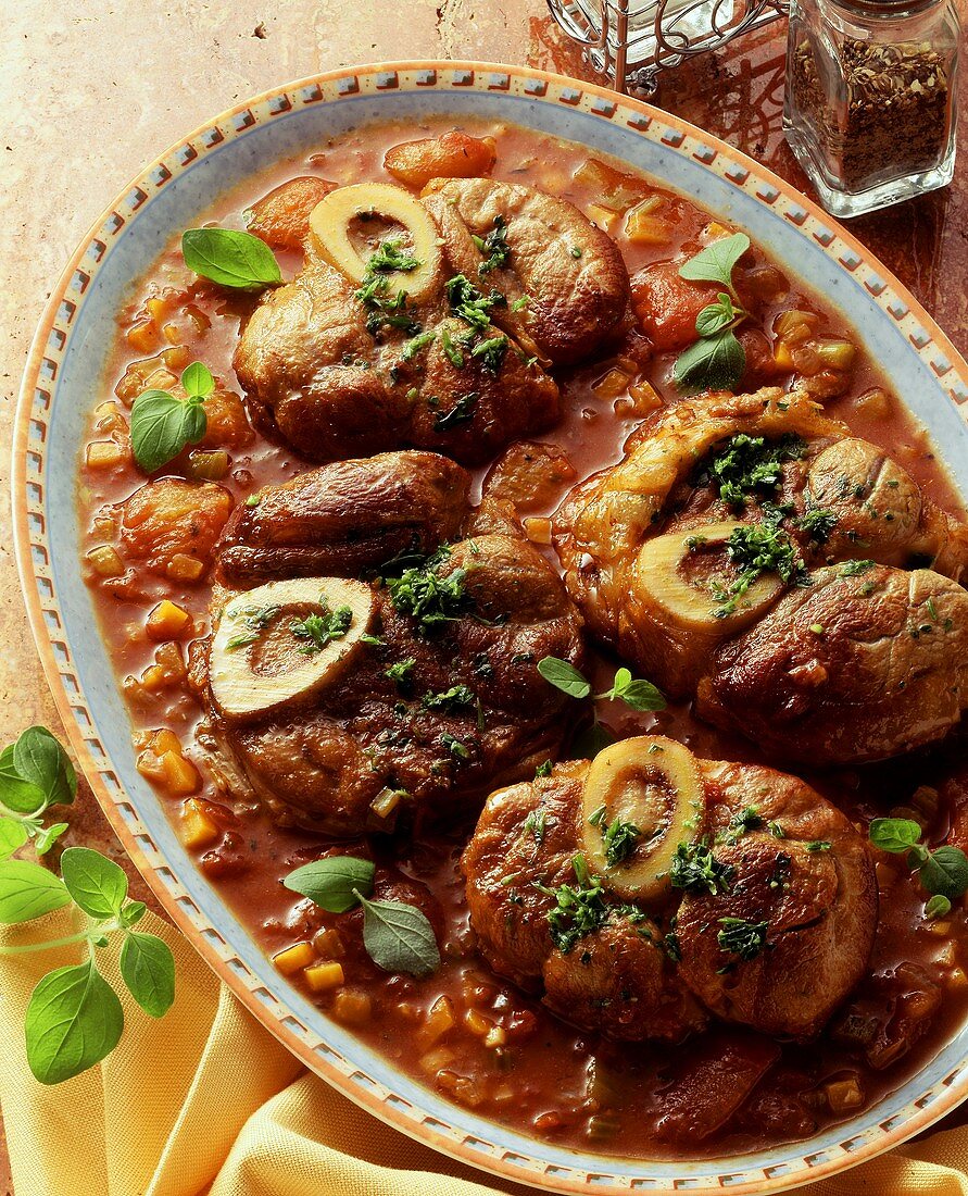 Ossobucco alla Milanese (Braised slices of veal shank)