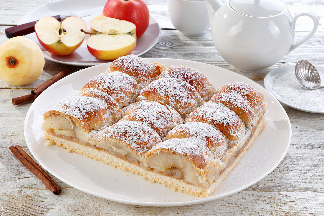 Cake with large pieces of apple