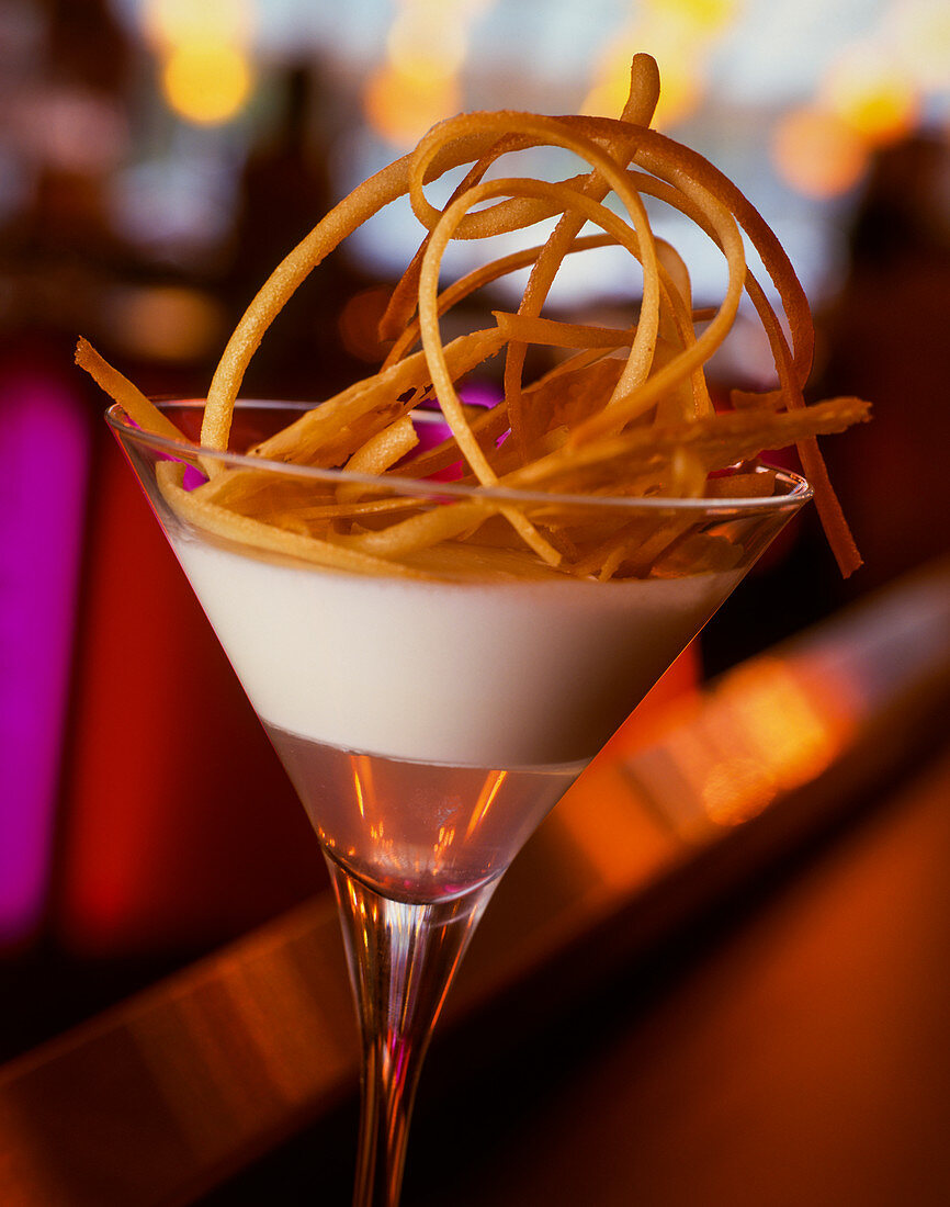 Orange cream in a stemmed glass