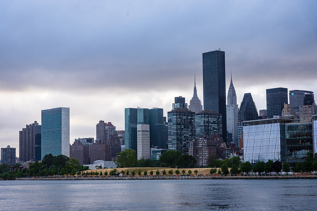 A view of Manhattan from Astoria Park, New York City, USA