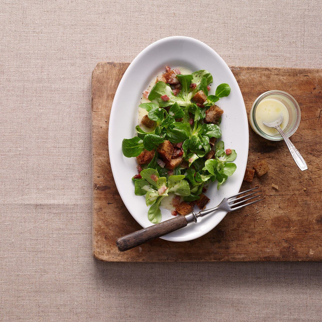 Feldsalat mit Kartoffeldressing