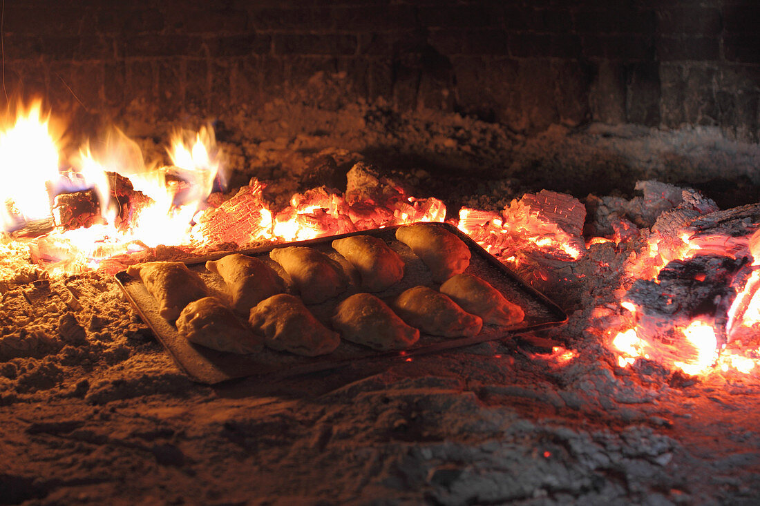 Empanadas in wood fired oven