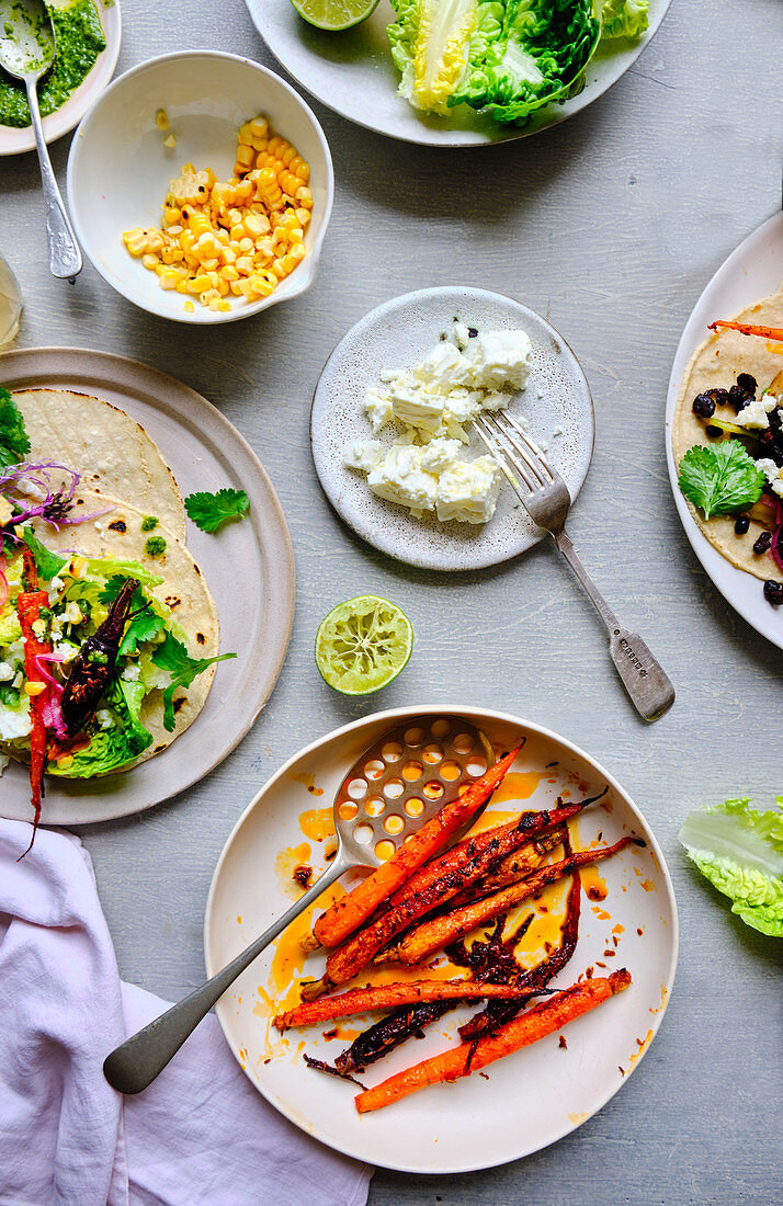 Various ingredients for a tacos