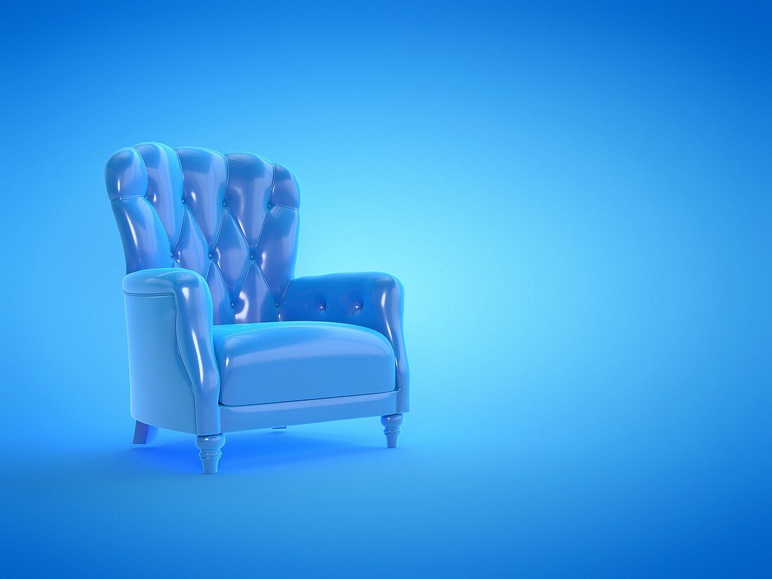 Leather arm chair, illustration
