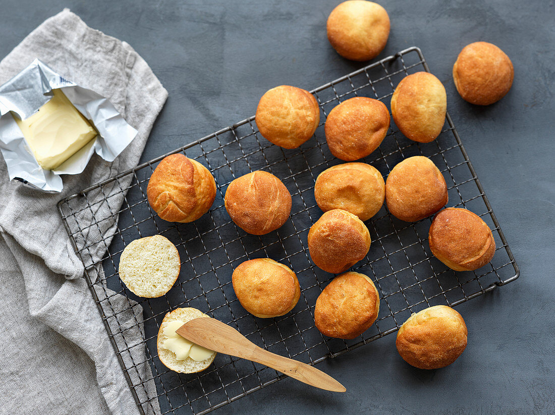 Small rolls with butter