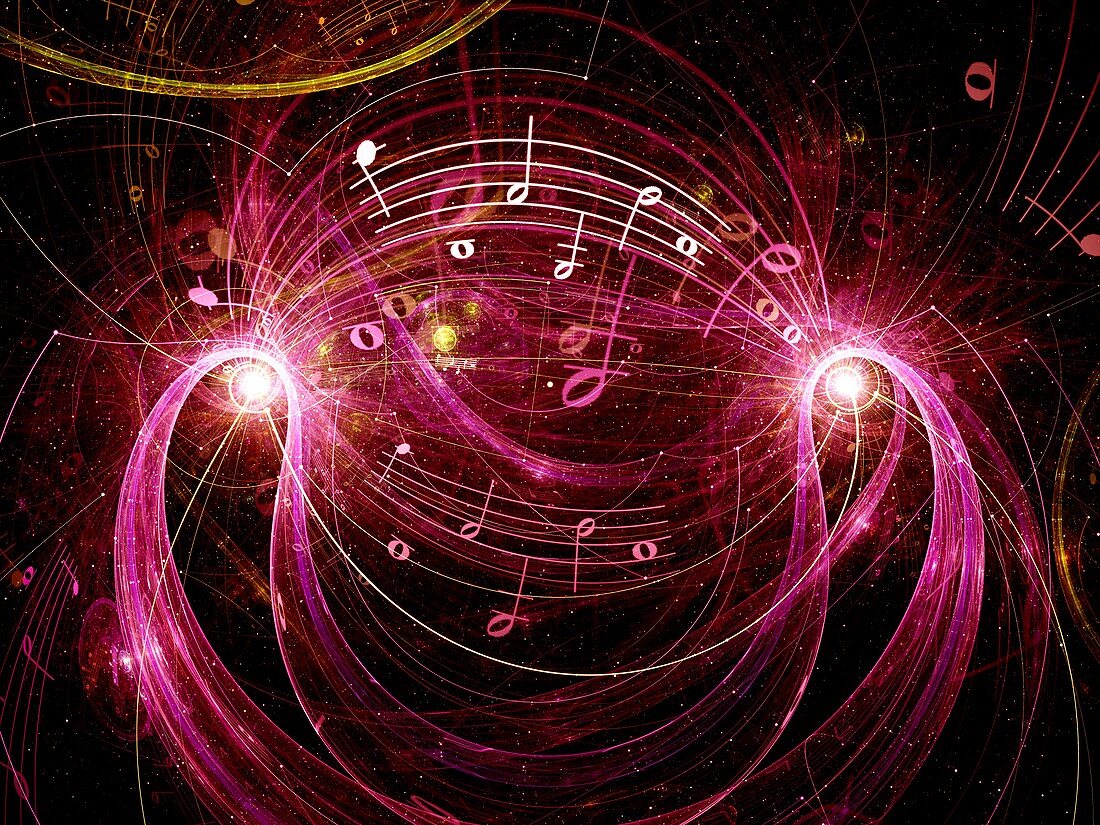 Musical notes, abstract illustration