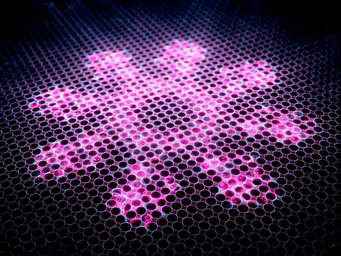 Molecular grid, fractal illustration