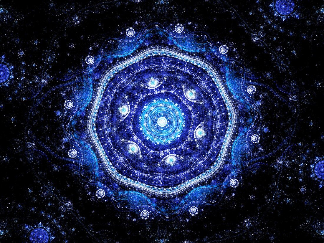 Mandala in space, fractal illustration
