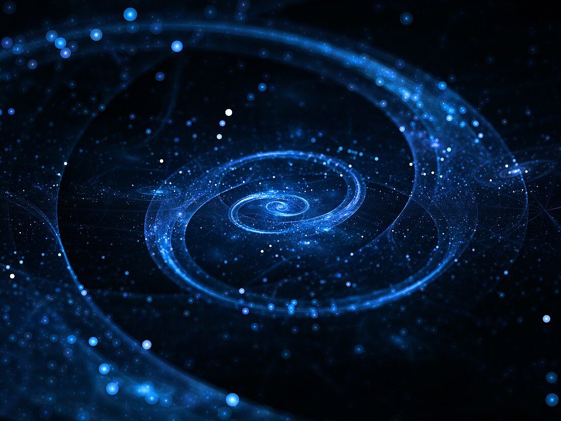 Spiral galaxy in deep space, abstract illustration