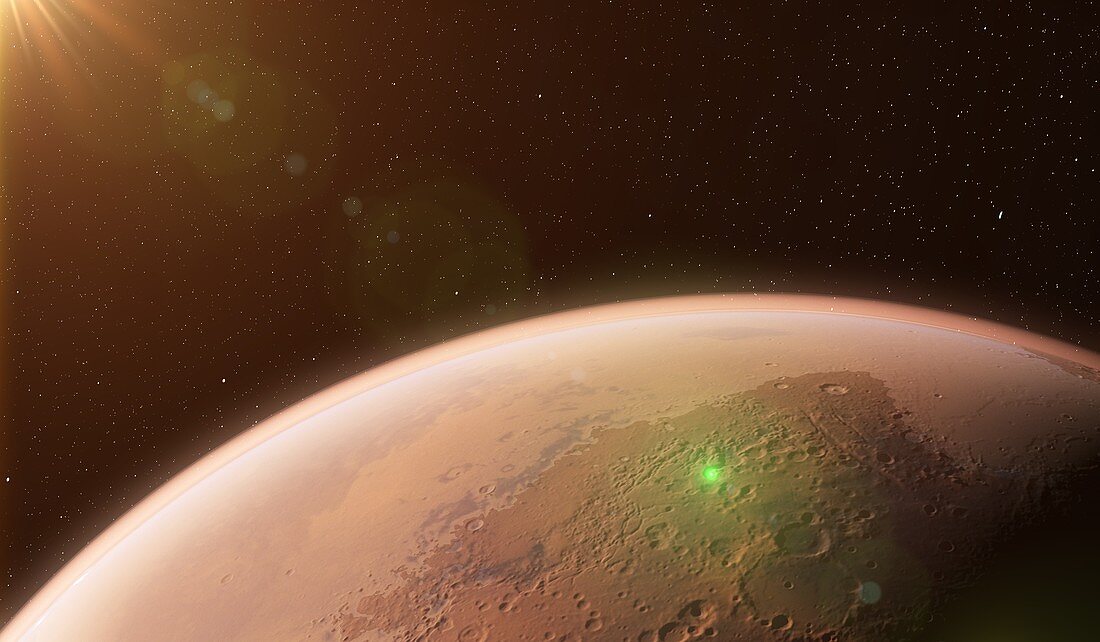 Mars from space, illustration