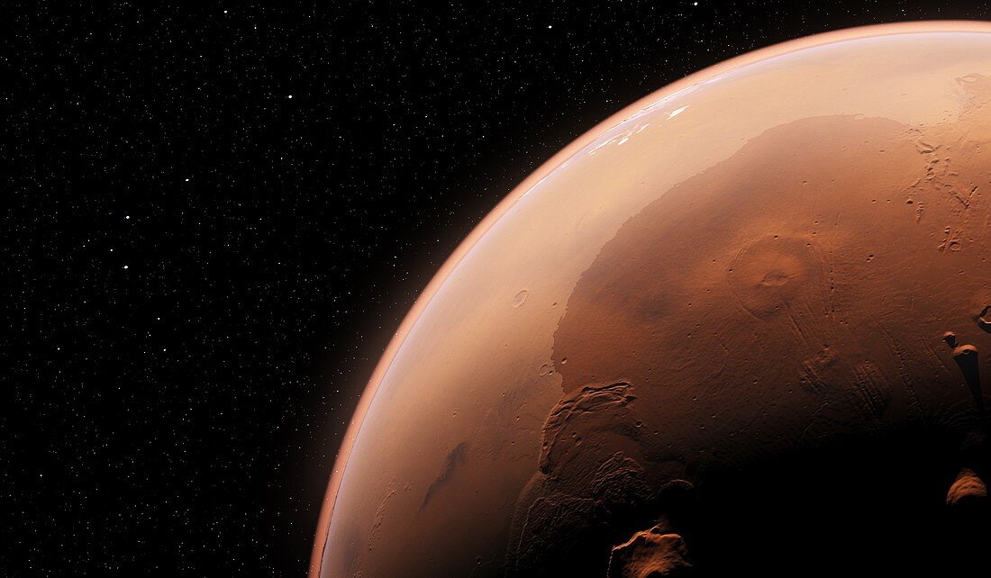 Mars from space, illustration