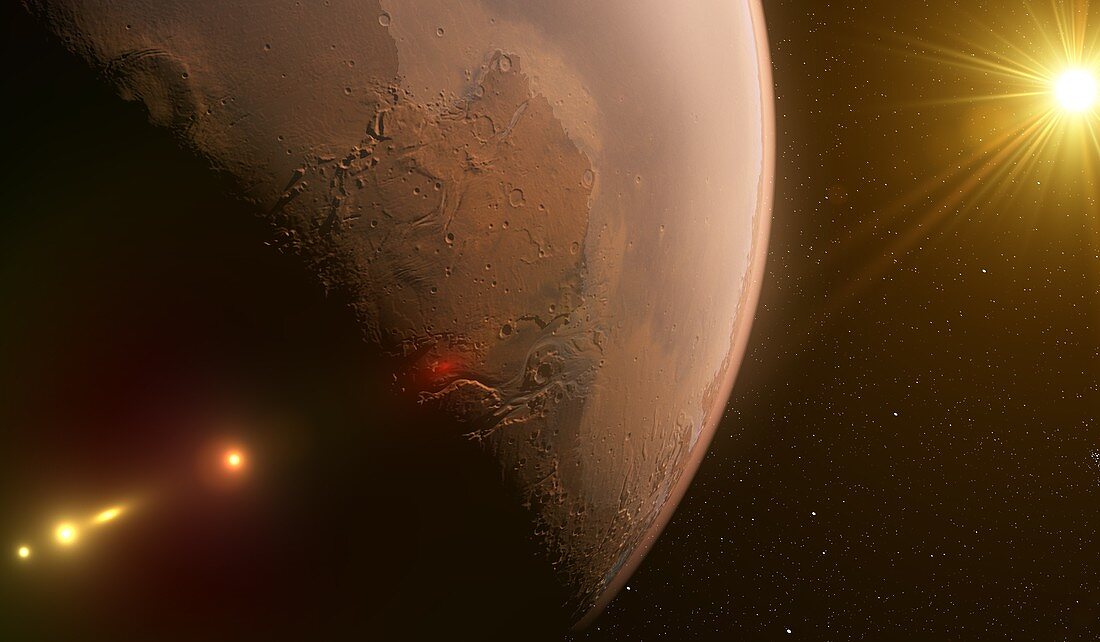 Mars from space, illustration
