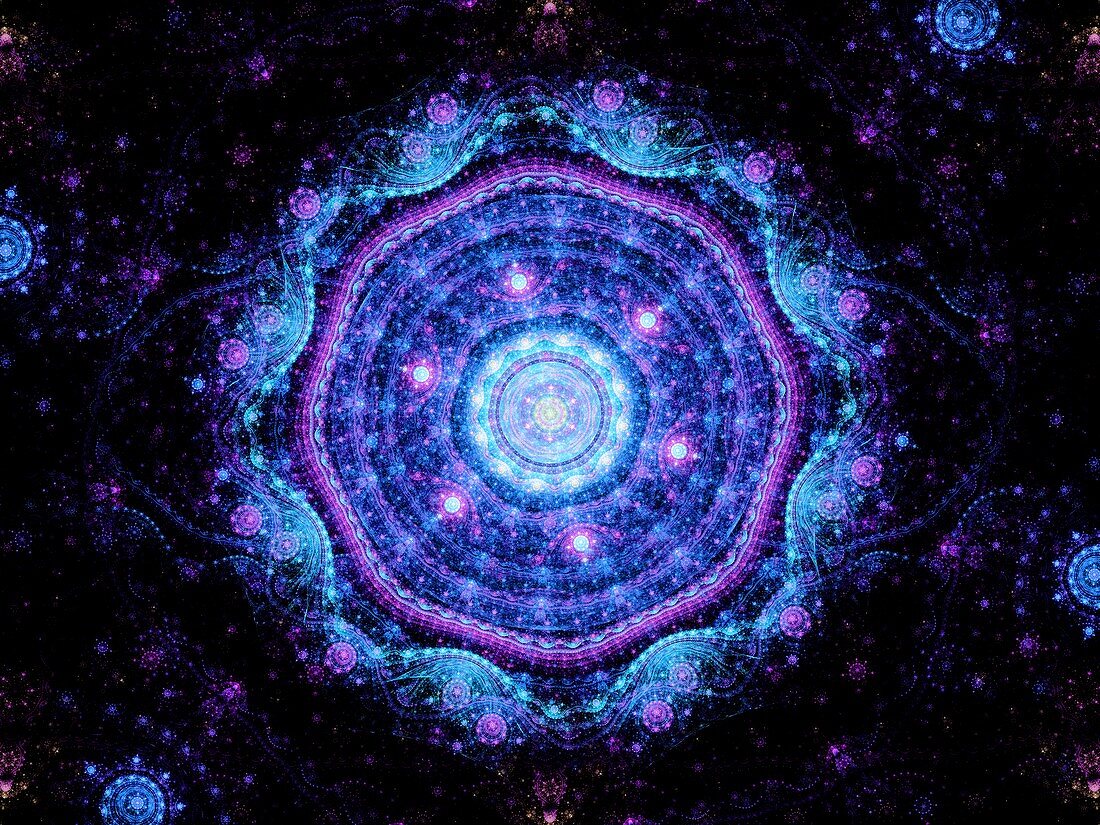 Mandala space object, fractal illustration